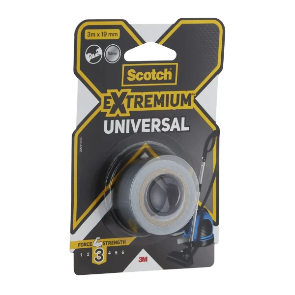 Scotch® Extremium™ Universal Duct Tape, Silver, 19 mm x 3 m, 1 Roll/Pack