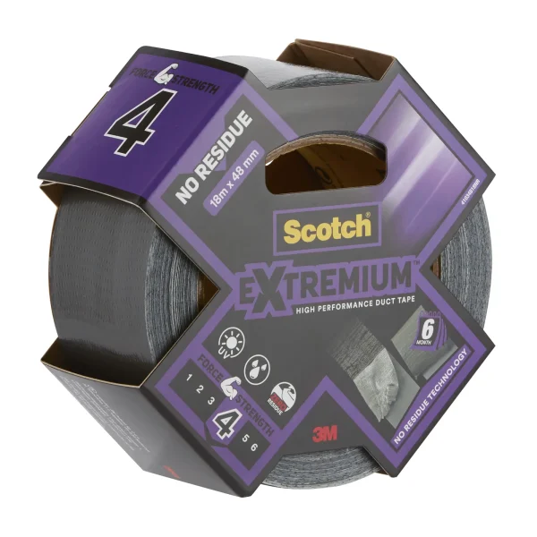 Scotch® Extremium NO RESIDUE High performance Duct Tape, 18.2 m x 48 mm, 1 Roll/Pack