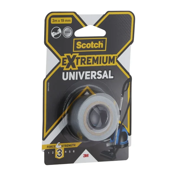 Scotch® Extremium™ Universal Duct Tape, Silver, 19 mm x 3 m, 1 Roll/Pack