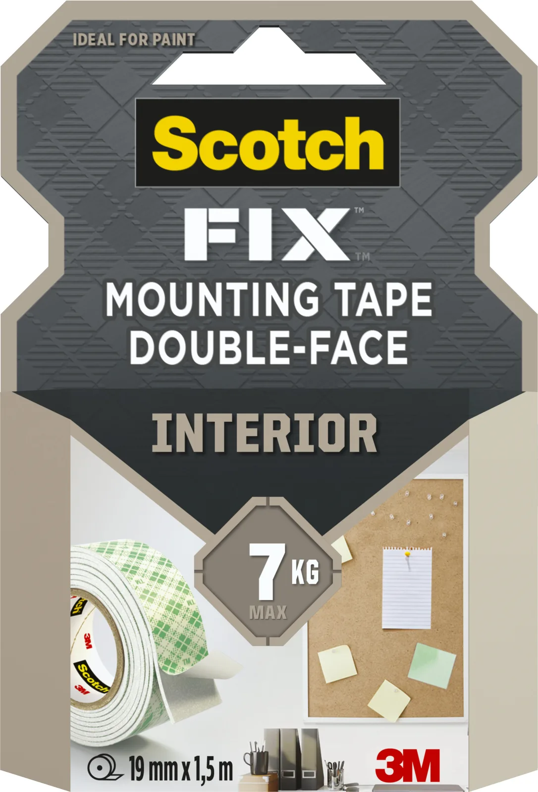 Scotch-FIX™ Double-Sided Interior Mounting Tape 4496G-1915-P, 19 mm x 1,5 m, 1 Roll/Pack