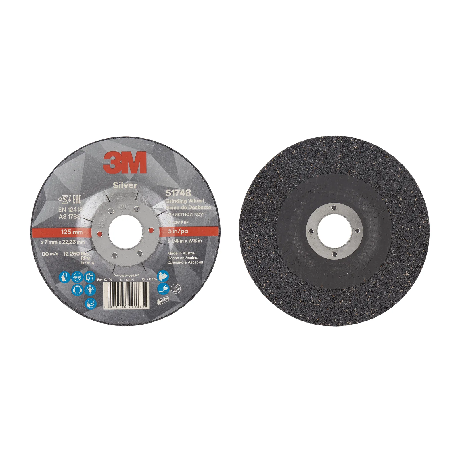 3M™ Silver Depressed Centre Grinding Wheel, T27, 125 mm x 7 mm x 22.2 mm - imagine 6