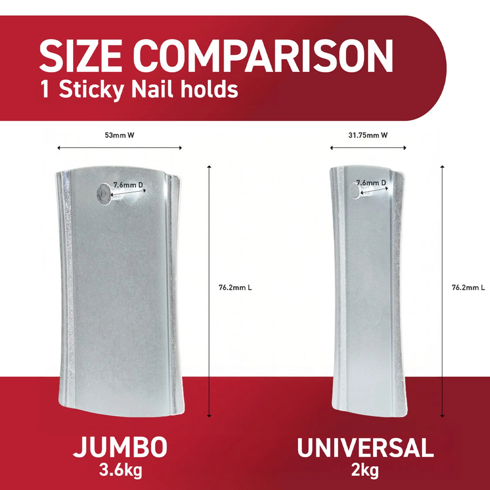 Command™ Universal Sticky Nail 17047-1-PTGR, 1 Hook + 2 Strips/Pack - imagine 10