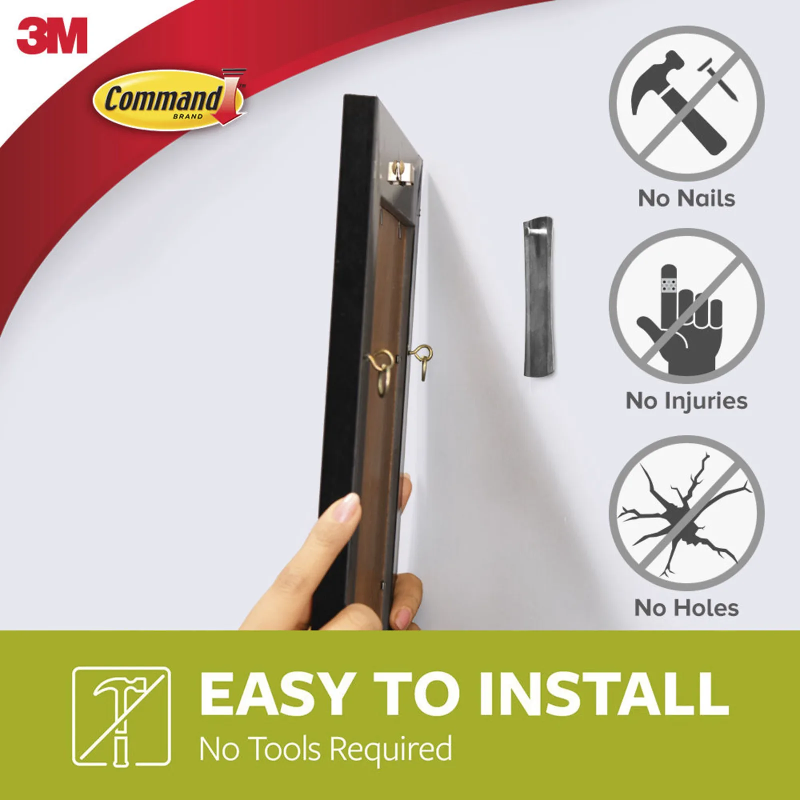 Command™ Universal Sticky Nail 17047-1-PTGR, 1 Hook + 2 Strips/Pack - imagine 6