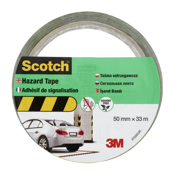 Scotch® Marking Tape 4705, 50 mm x 33 m, Black/Yellow, 1 Roll