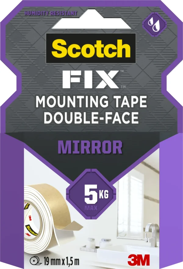 Scotch-FIX™ Mirror Double-Sided Mounting Tape 4496W-1915-P, 19 mm x 1,5 m, 1 Roll/Pack