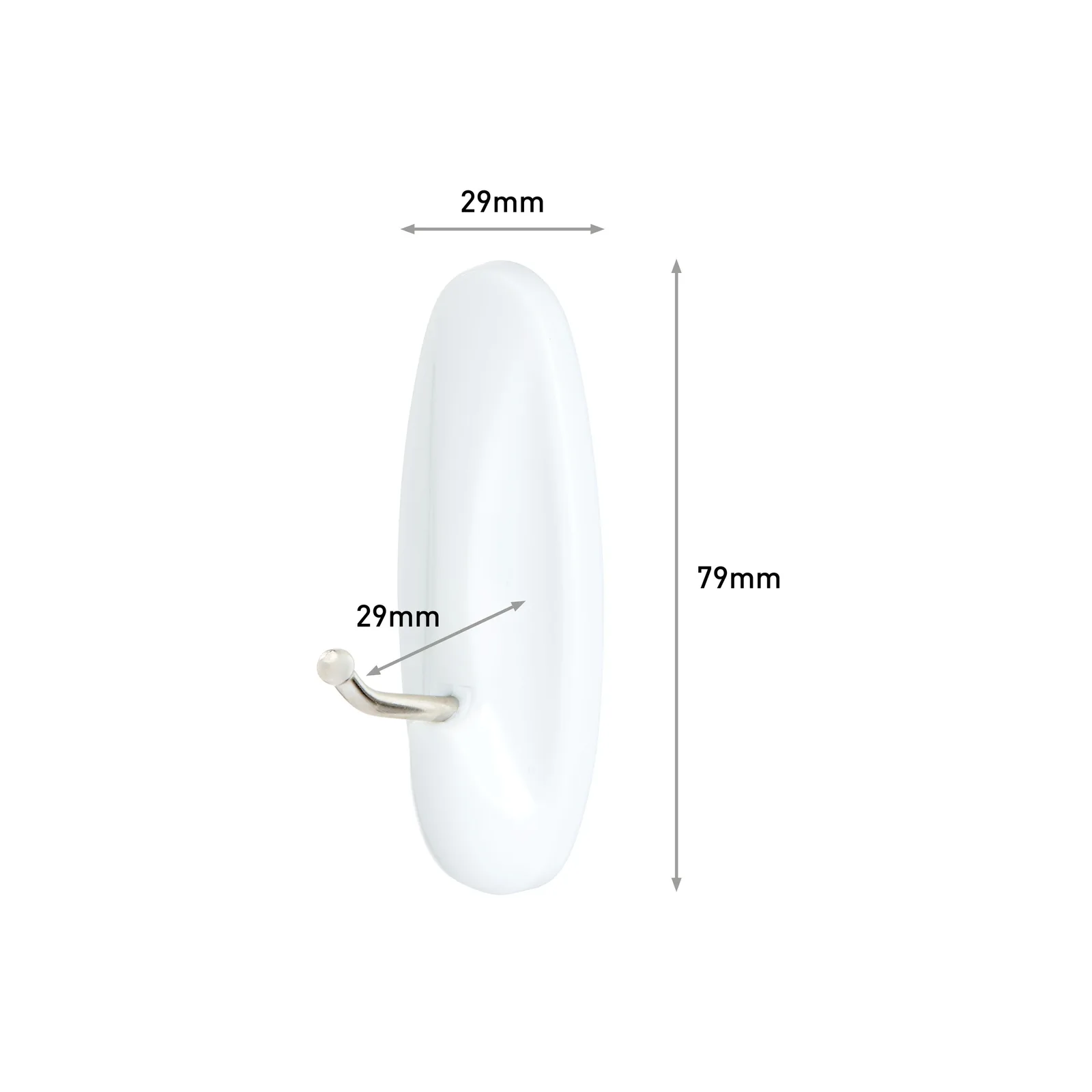 Command™ Medium Wire Hook 17068-2-SPIG, White, 2 Hooks+4 Strips/Pack - imagine 2