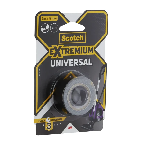Scotch® Extremium™ Universal Duct Tape, Black, 19 mm x 3 m, 1 Roll/Pack