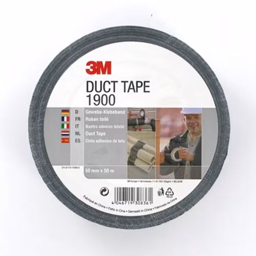 3M™ Value Duct Tape 1900, Black, 50 mm x 50 m, 0.17 mm
